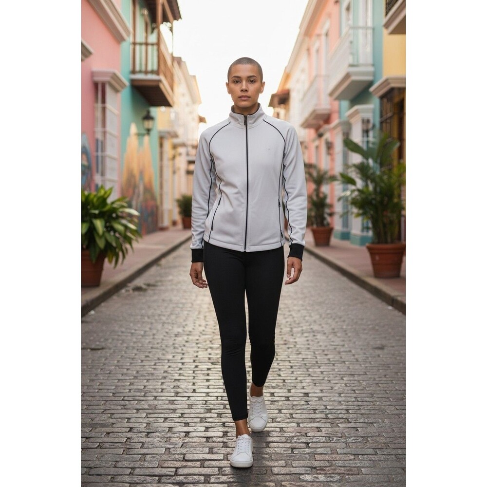 Lauren Ralph Lauren Womens XS White With Black Accents Full Zip Track Jacket